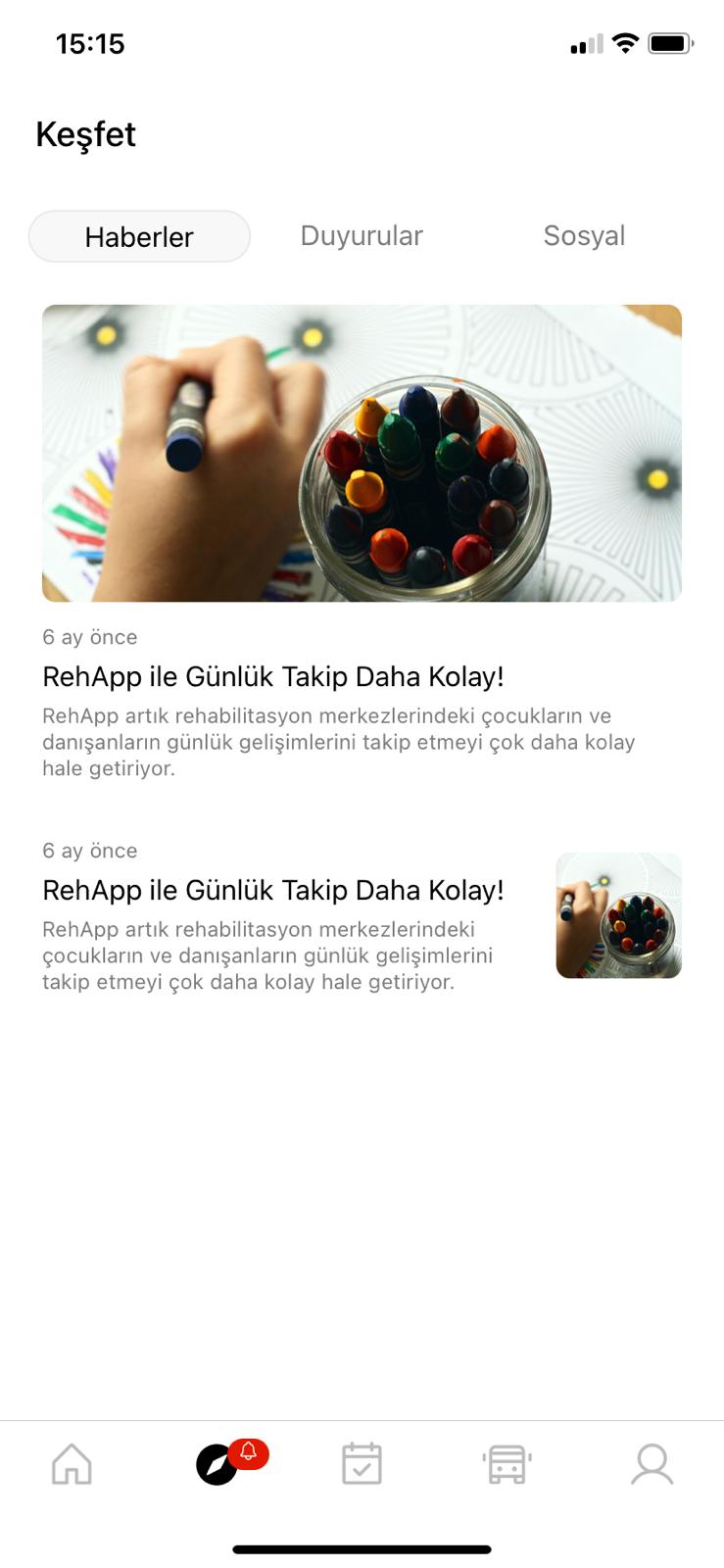Rehapp rehabilitasyon merkezi takip ekranı